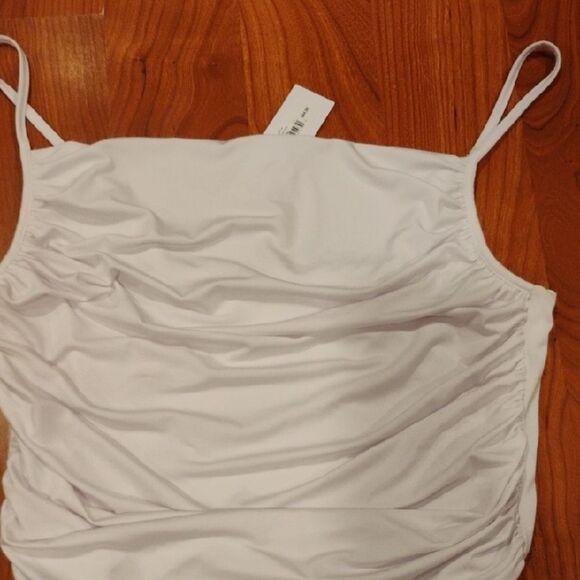 White Ruched Women's Top - Picture 2 of 4